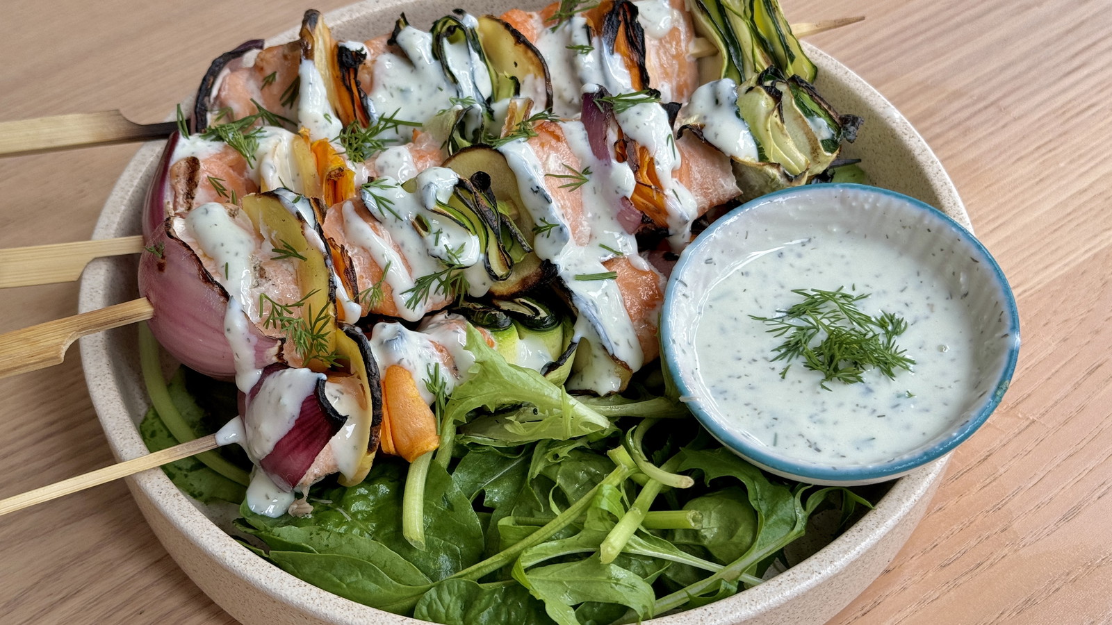 Image of Salmon and Veggie Ribbon Skewers