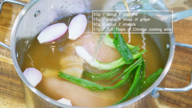 Image of While waiting, add the boneless skinless chicken breast, 2 scallions,...