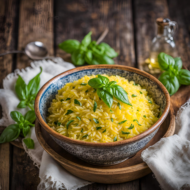 Image of Saffron & Basil Infused Rice