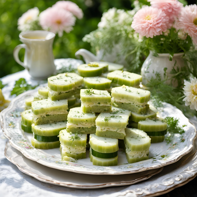 Image of Dill & Lemon Balm Cucumber Tea Sandwiches