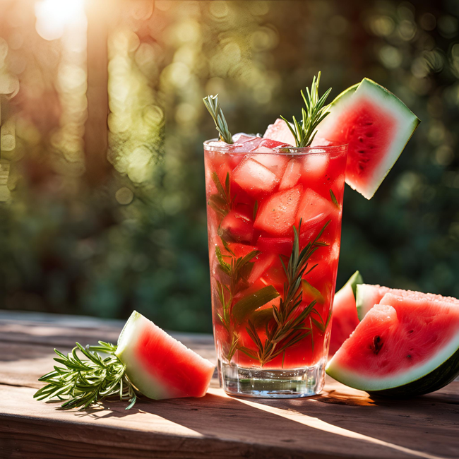 Image of Rosemary Watermelon Iced Tea