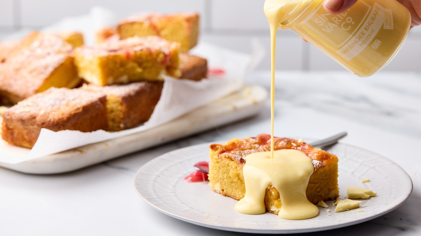 Image of Rhubarb & Custard Blondies