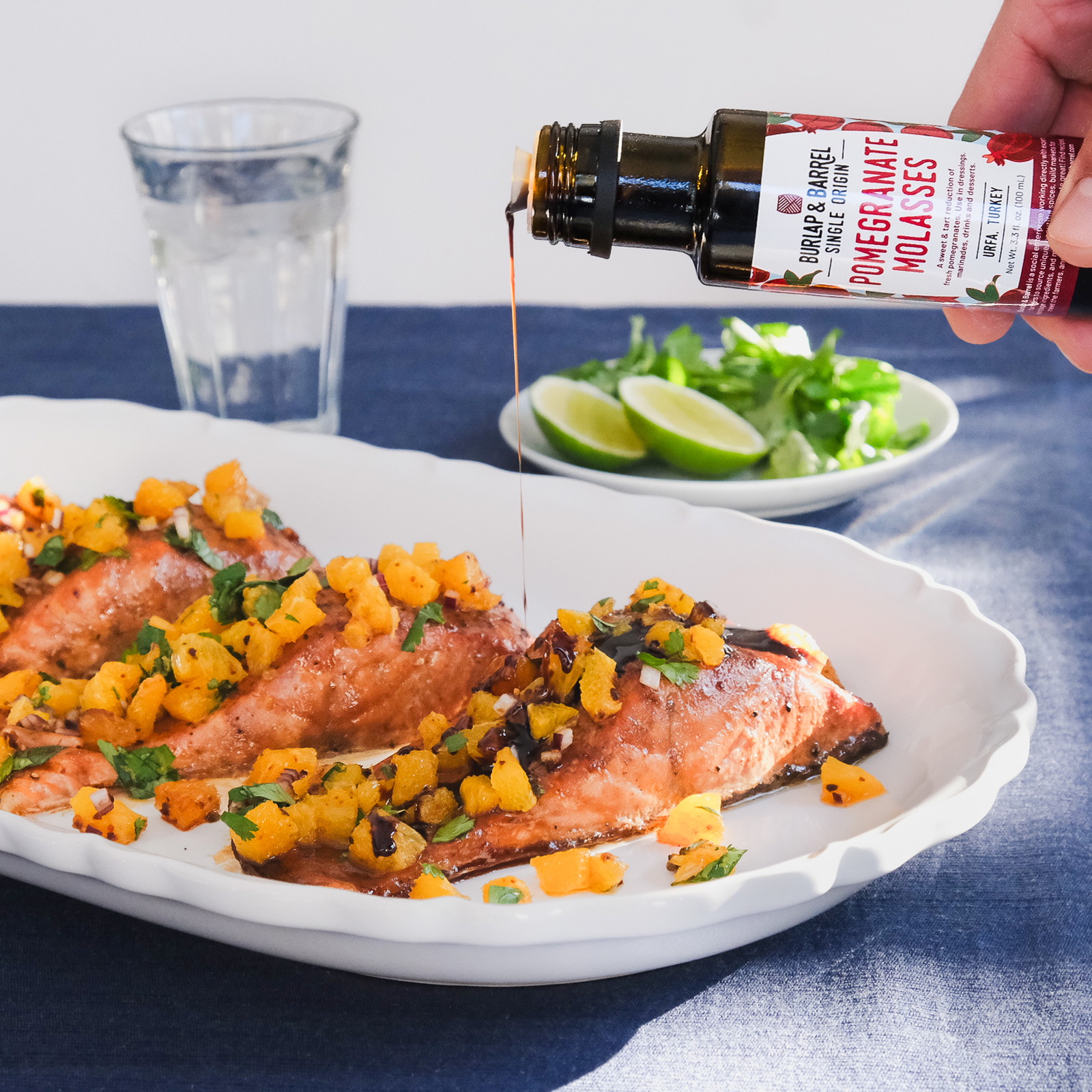 Image of Pomegranate Molasses–Glazed Salmon with Spicy Orange Salsa