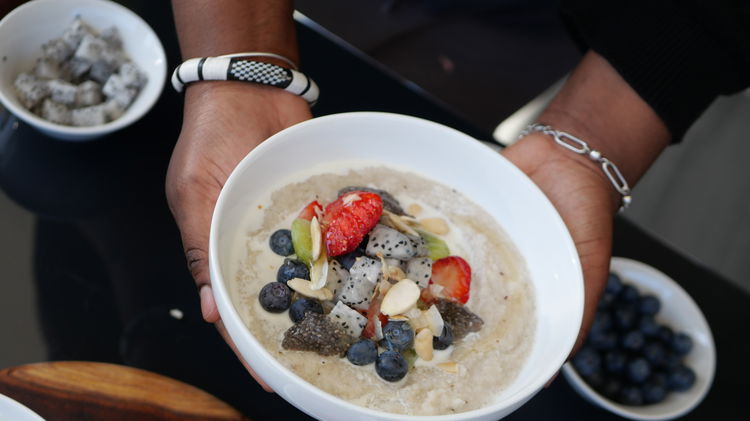 Image of Sprinkle with nuts and chia or flaxseeds for added crunch...