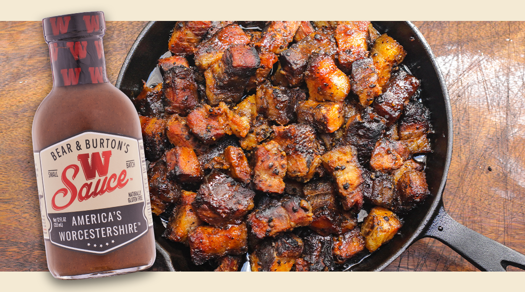 Bear & Burton's W Sauce Crispy Pork Belly Burnt Ends