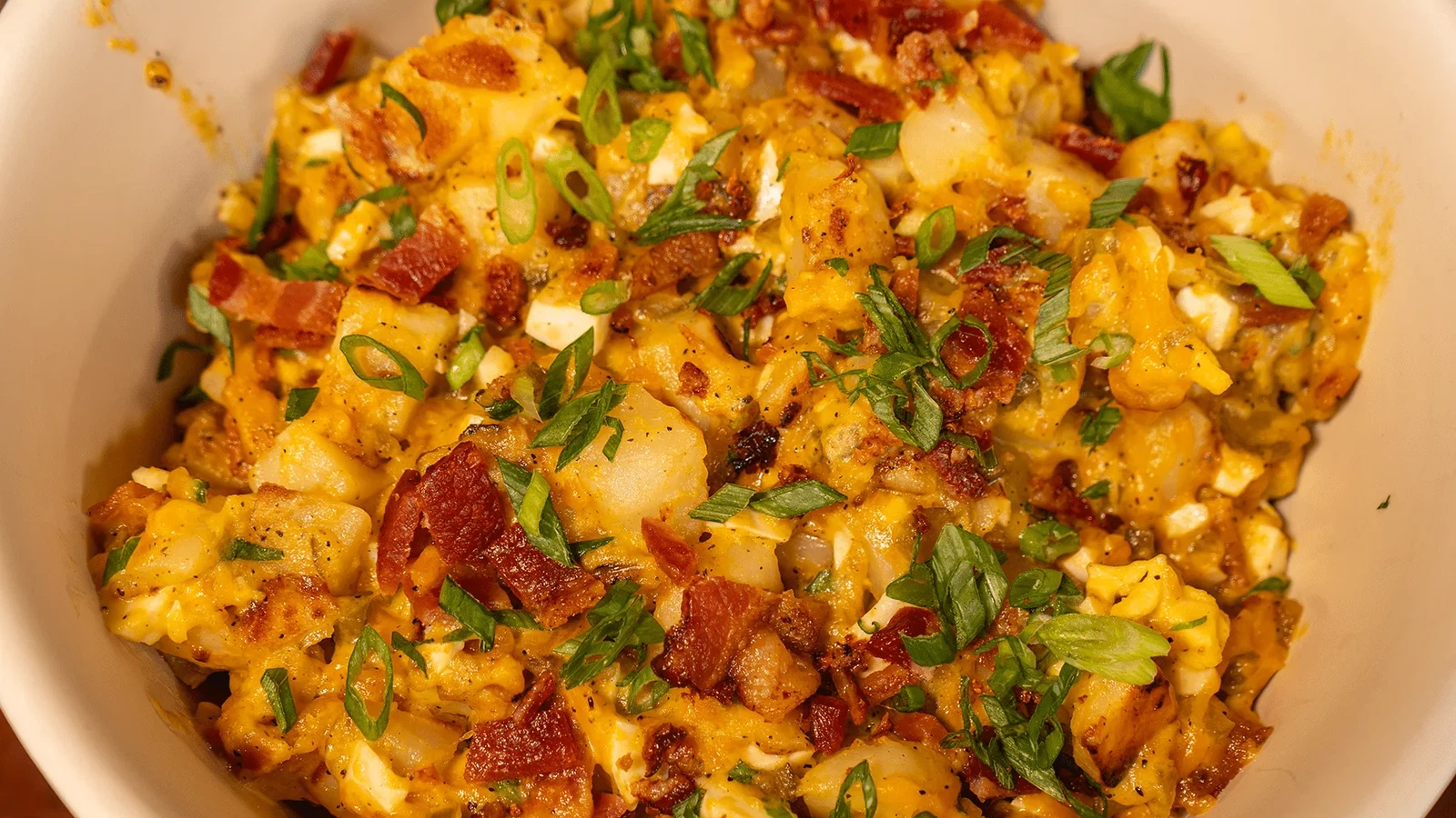 Image of Loaded Jalapeǹo Popper Potato Salad On the Traeger Flatrock Flat Top 