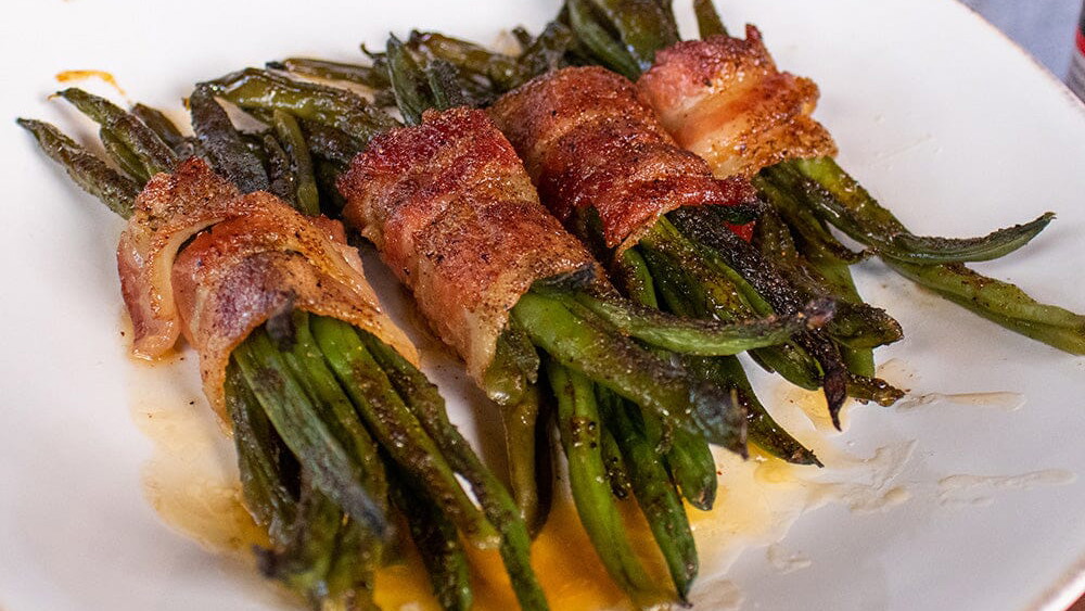 green beans with bacon dressing Bacon-Wrapped on the Traeger Timberline 1300 Category_New In