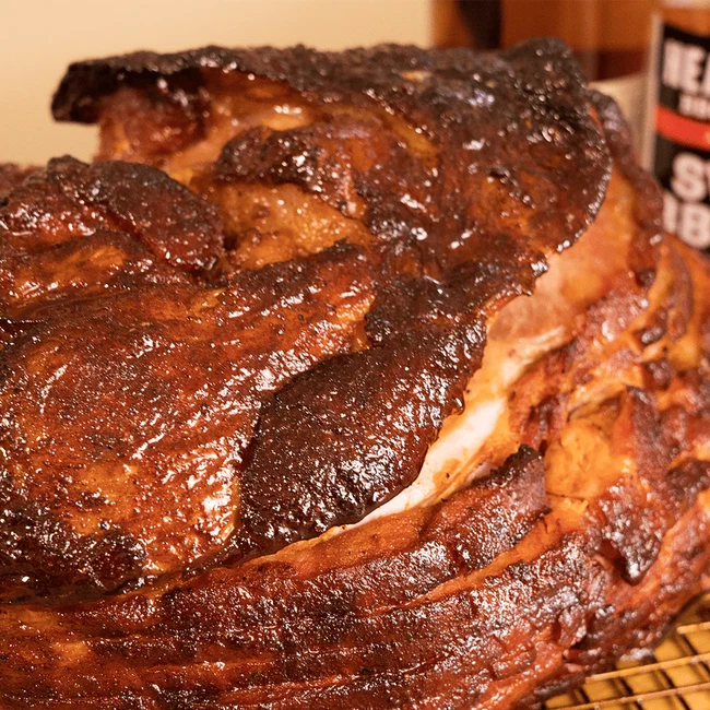 Maple bourbon glazed ham