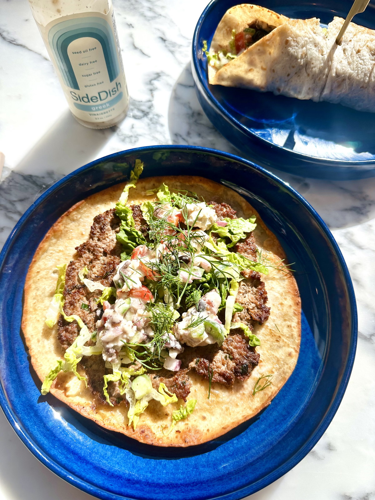  Smashed Greek Lamb Wrap