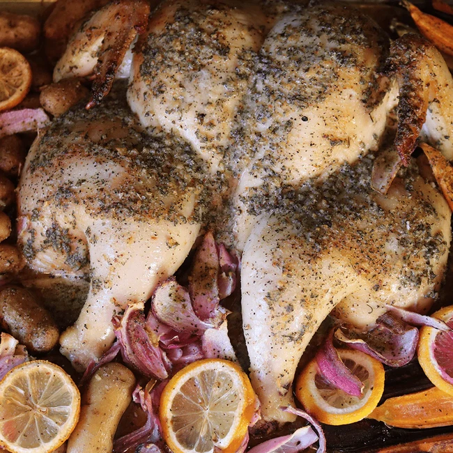 Roasted garlic and herb chicken 