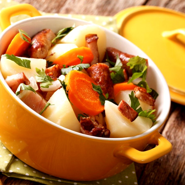 Image of dublin coddle (irish sausage and potato stew)