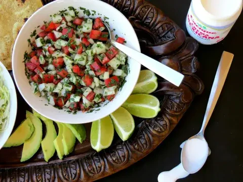 Image of Combine all ingredients into a bowl and season with salt. Set aside.