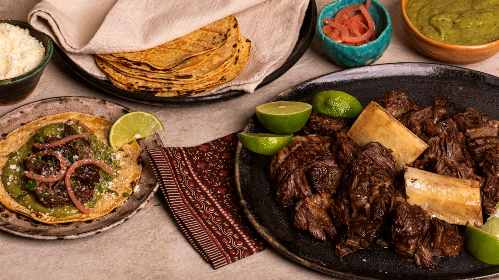 Short Rib Tacos with Avocado Tomatillo Salsa