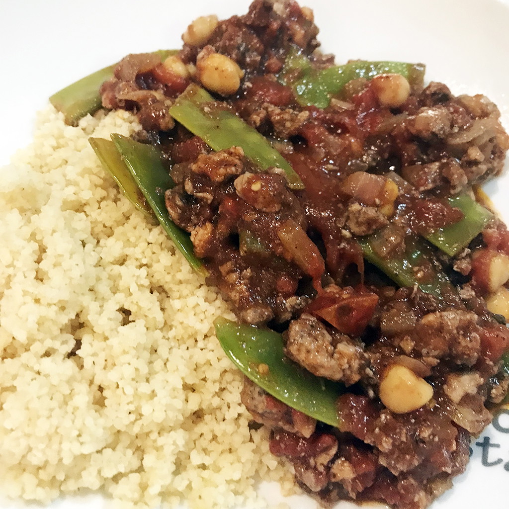 Ground Turkey (or Beef) with Snow Peas 
