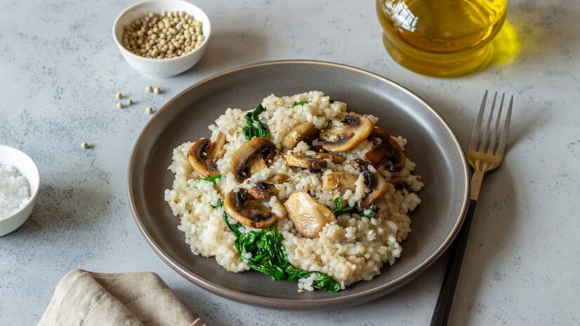 Crabby Bags Mushroom Risotto