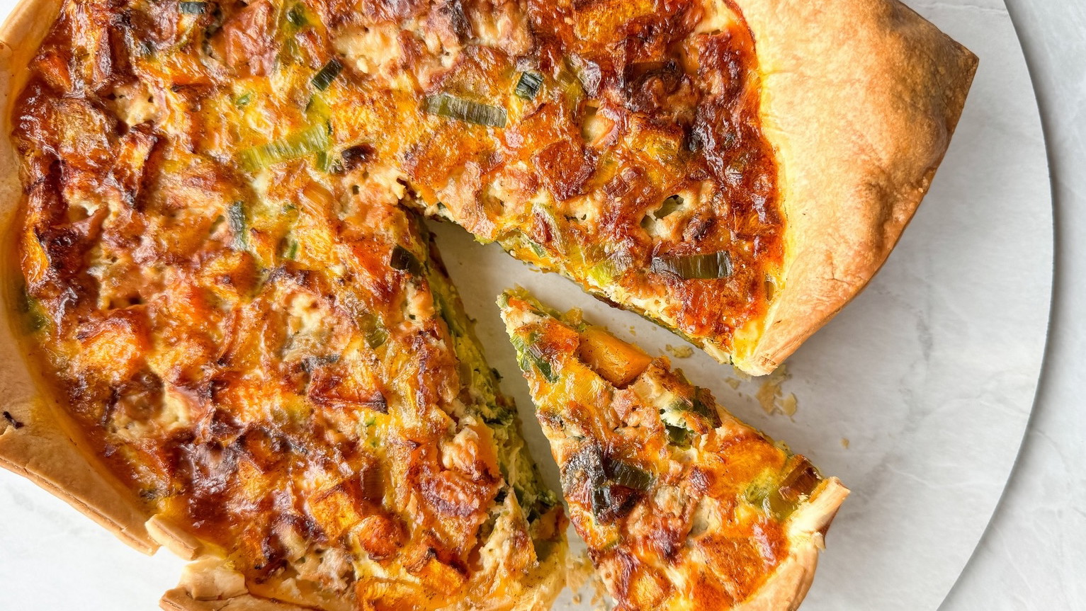 Image of Leek, Pumpkin and Gorgonzola Tart