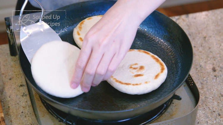 Image of Preheat a heavy-duty frying pan over low heat for a minute. Rub the bottom with a tiny bit of oil by using a kitchen paper. Toast the bun patties over low heat for 2-3 minutes per side or until sightly...