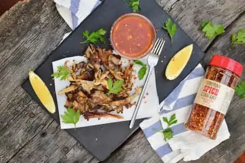 Vegan Oyster Mushrooms “Chicken” with Sweet Chili Sauce Recipe