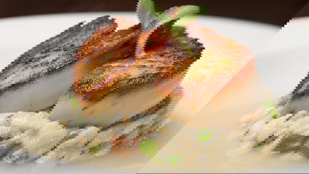 Image of Seared Scallops with Creamy Spring Risotto