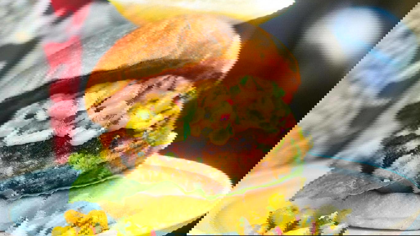 Image of Crab Cake Sliders with Corn & Scallions Salsa