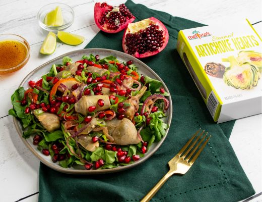 Image of Artichoke Salad with Greens and Pomegranate