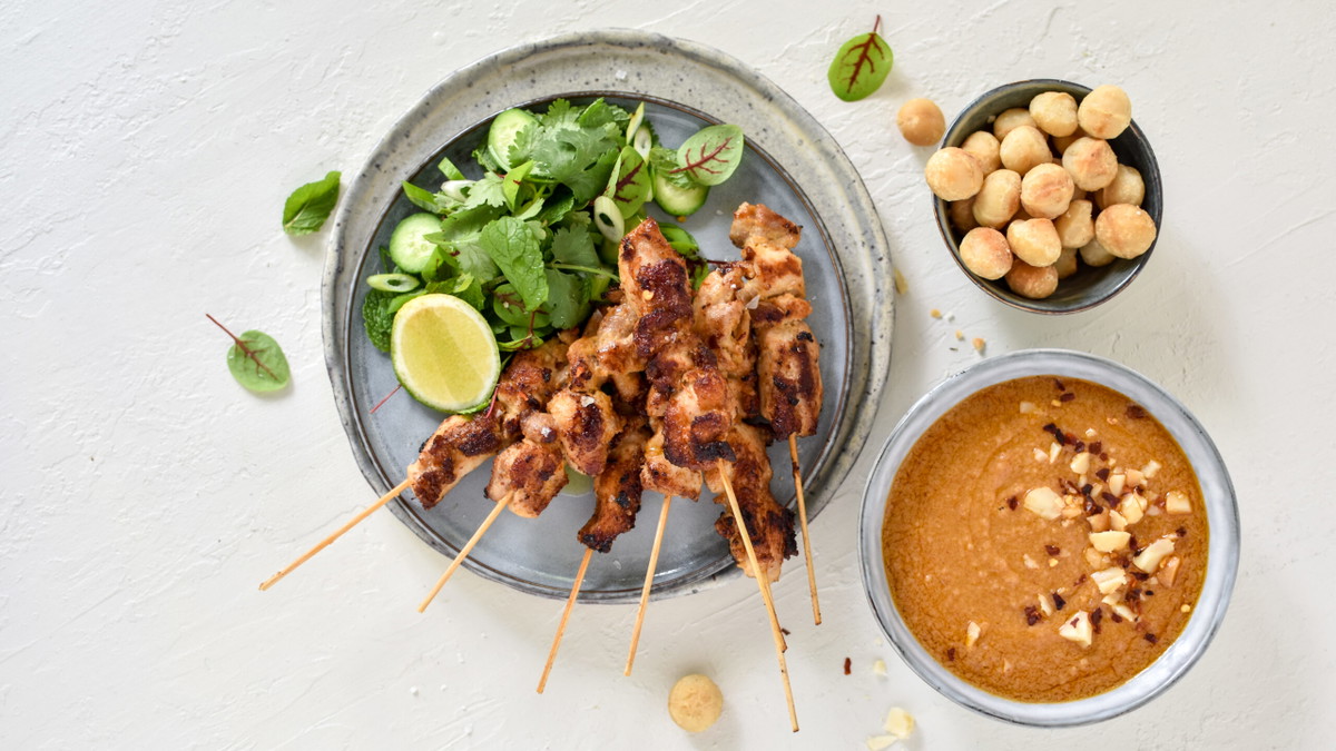 Macadamia Satay Skewers