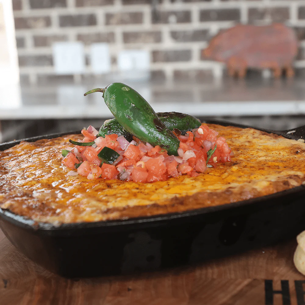 Loaded Beef and Bean Dip on the PK