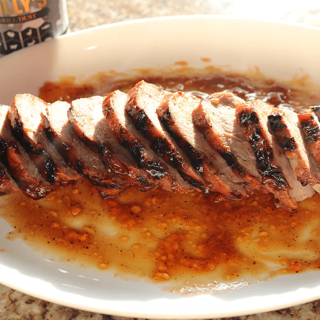 Sweet and spicy grilled pork tenderloin