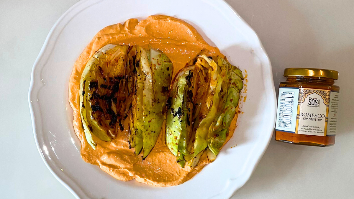 Romesco Grilled Cabbage
