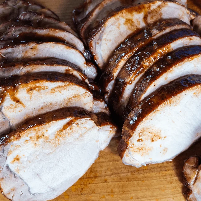 Chipotle peach pork loin