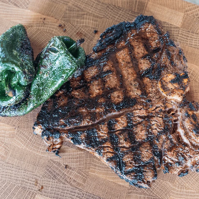 Poblano porterhouse steak