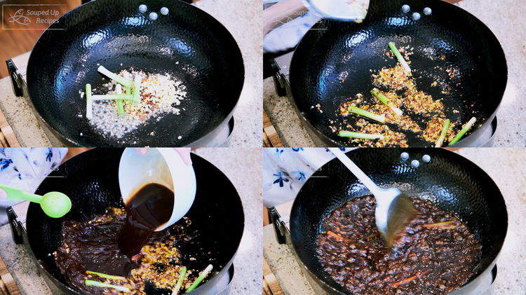 Image of Pour out most of the oil, reserving 1 Tbsp in...