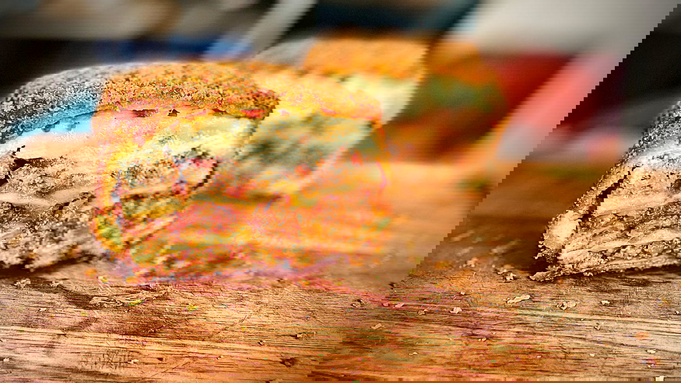 image of a homemade lasagne topper 
