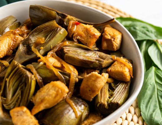 Image of Herbed Chicken and Baby Artichokes Sauté