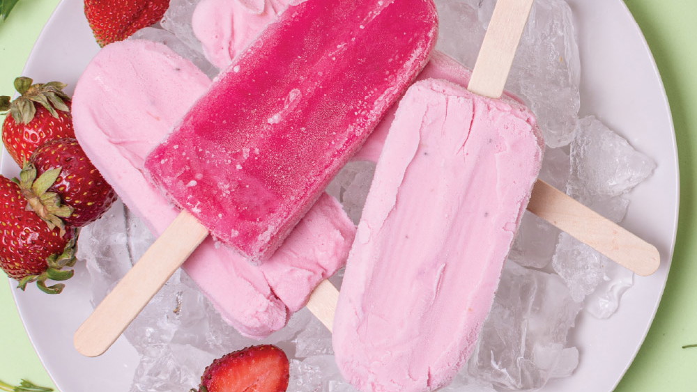 Image of Strawberries and Cream Ice Blocks