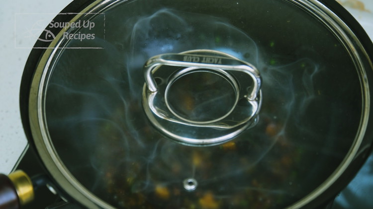 Image of Put on the lid and simmer everything on the lowest heat for 3 minutes to mingle all the flavors.