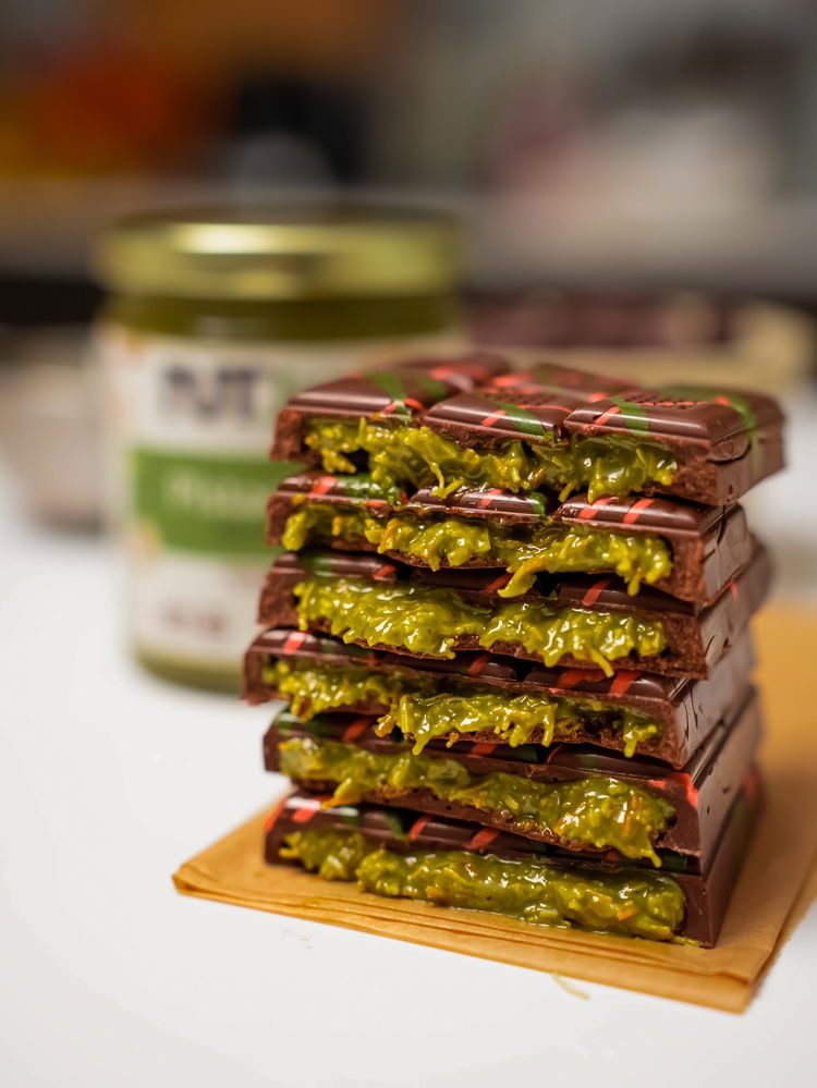 Image of Once the chocolate has set, remove the bars from the...