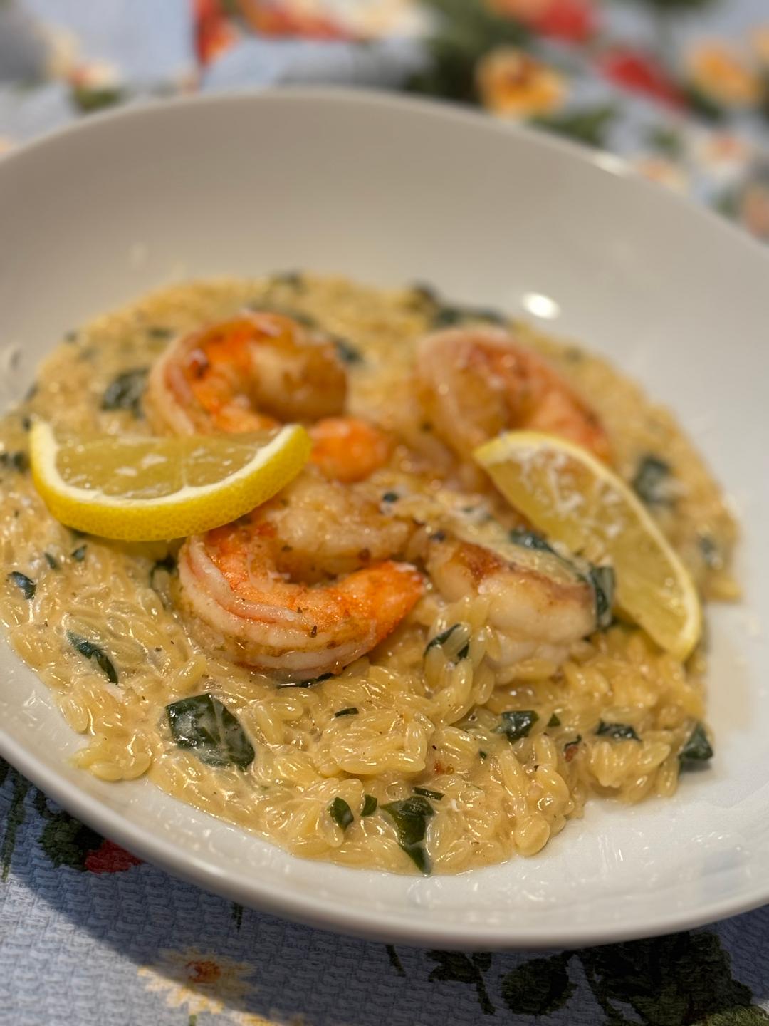 Creamy Lemon Orzo with Shrimp