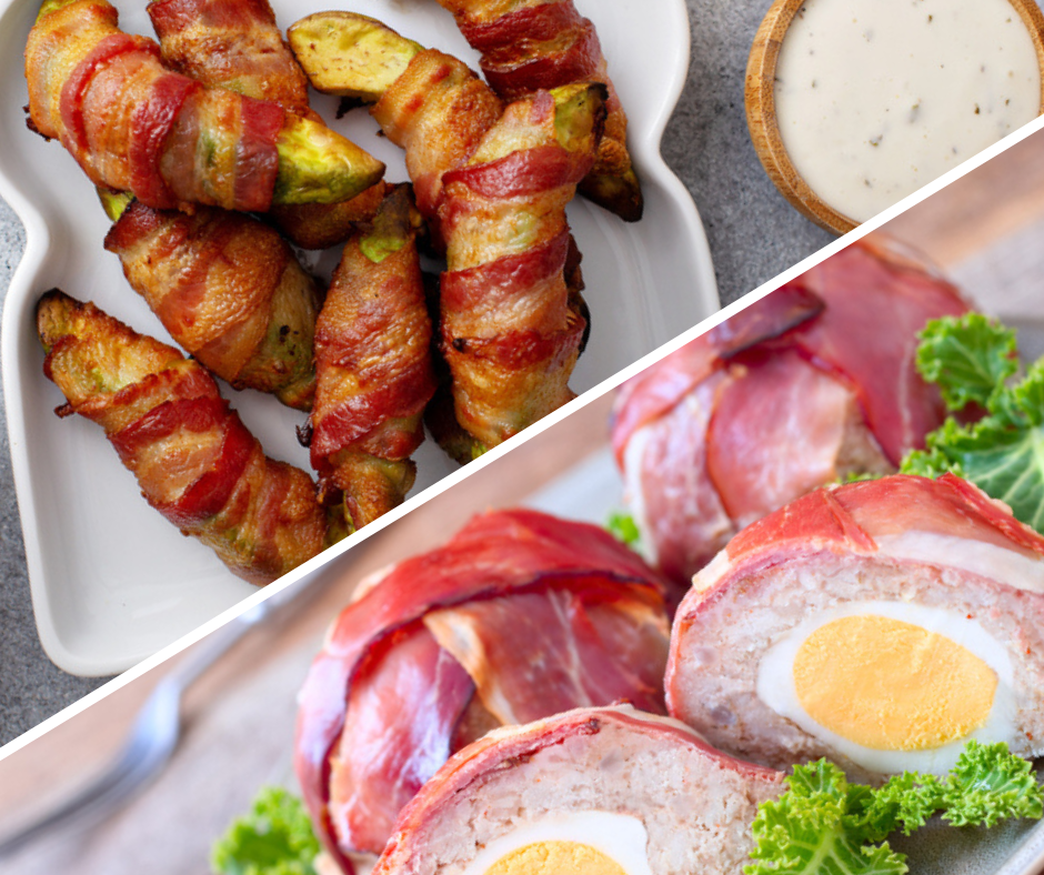 Bacon Wrapped Avocado and Simple Scotch Eggs