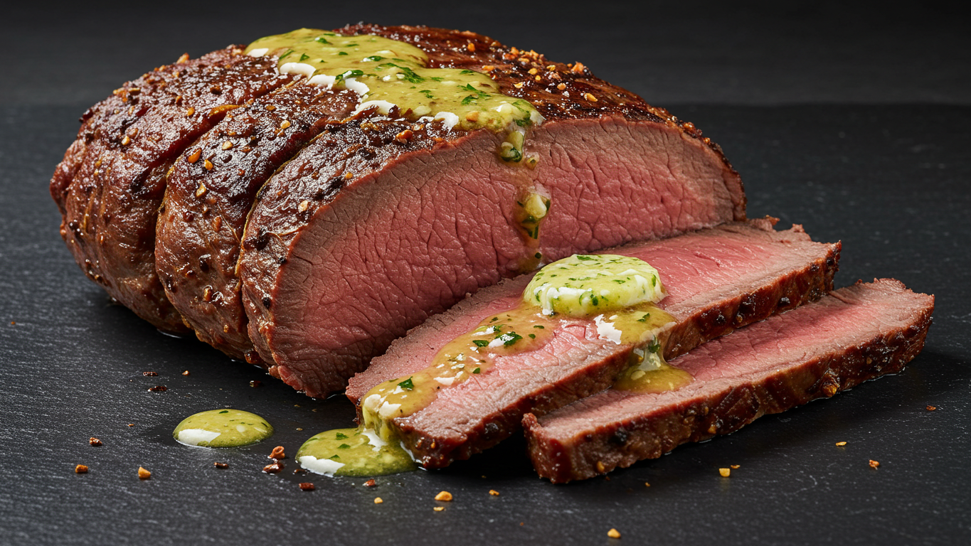 Image of Juicy Tri-Tip Roast with Garlic Butter Sauce