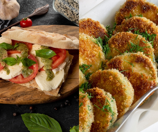 Caprese Panini With Zucchini Chips