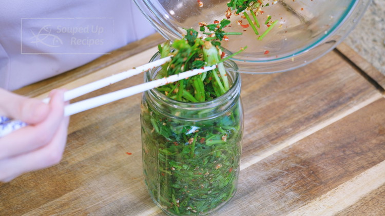 Image of Put the cilantro in a clean mason jar and seal well. It will stay good in the fridge for 5 months. You can eat it right away but it tastes so much better if you let it sit for 2-3...