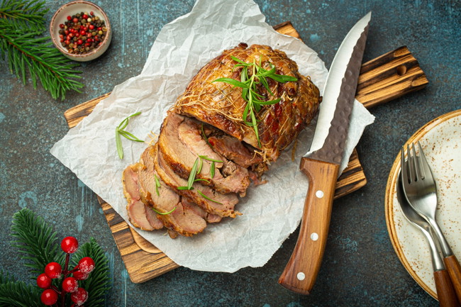 Maple-Mustard Glazed Turkey Tenderloin with Apple and Sage Stuffing