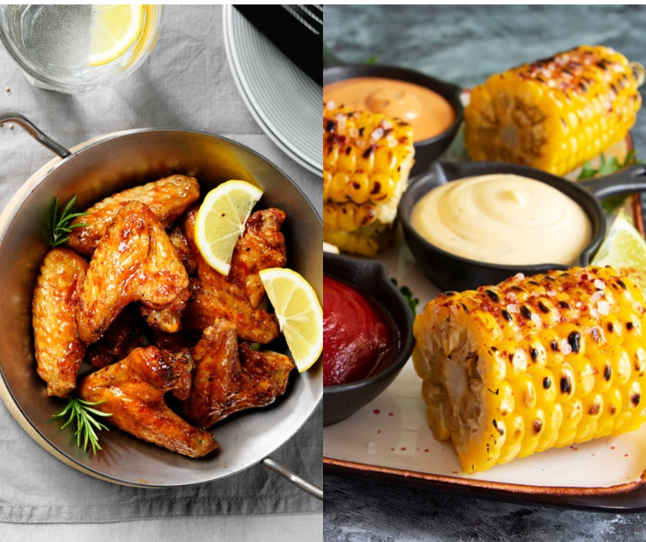 Wings With Corn On Cob
