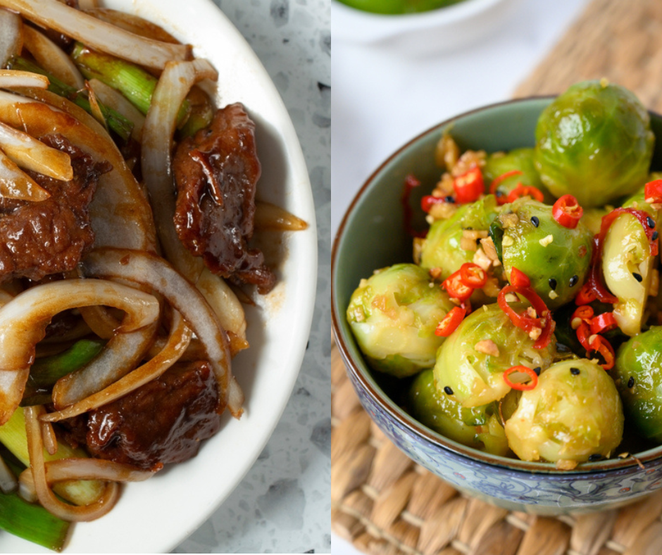 Mongolian Beef With Sweet Chili Brussels Sprouts
