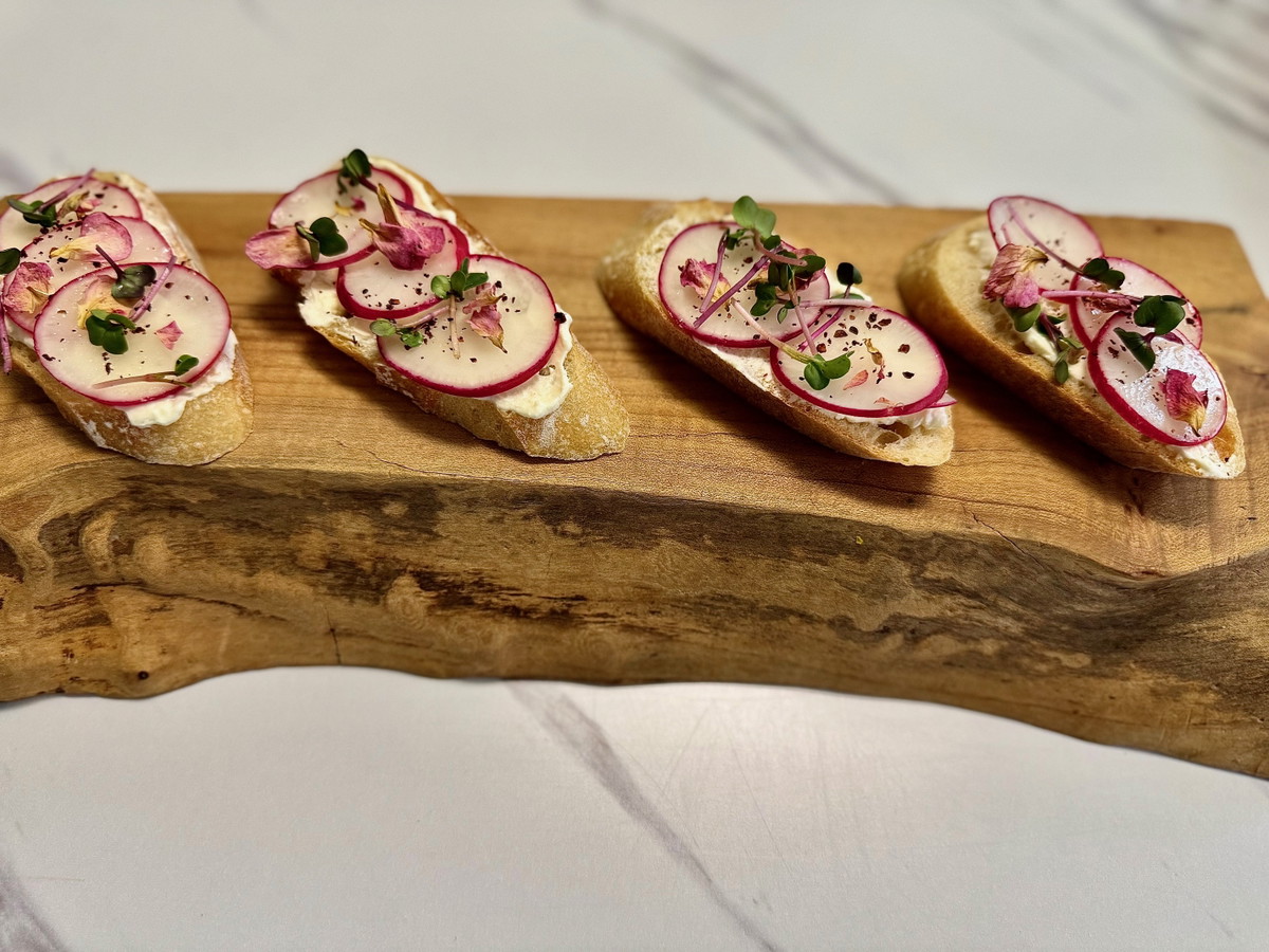 Liquid Gold Whipped Feta Canapé