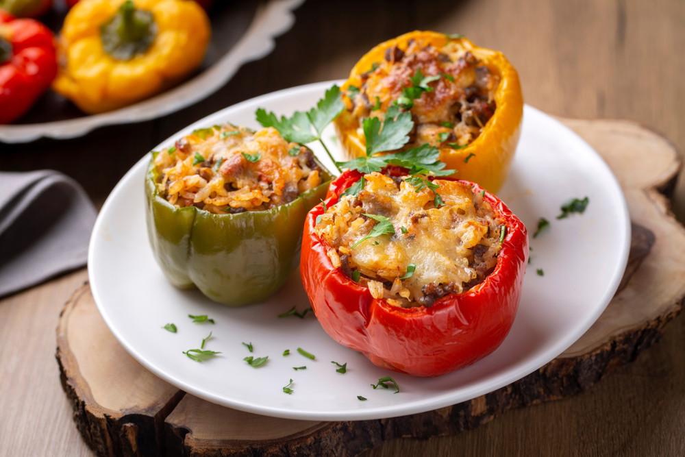 Meat And Rice Stuffed Peppers