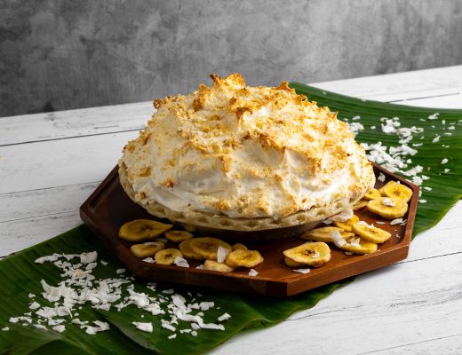 Image of Coconut Banana Crusted Lemon Meringue Pie
