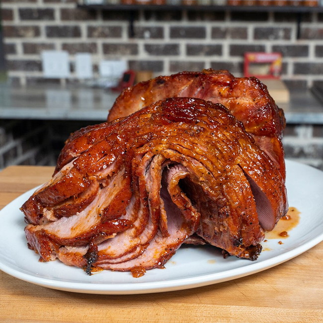 Apricot and brown sugar glazed ham