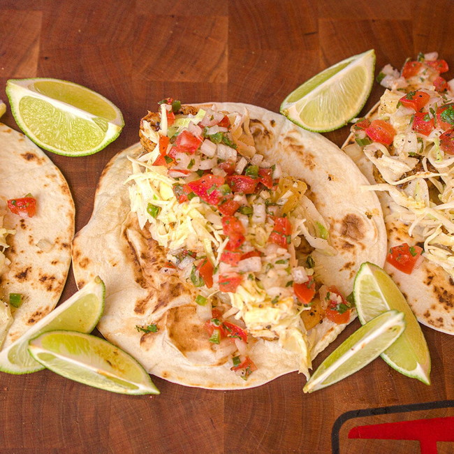 Cajun creole shrimp tacos